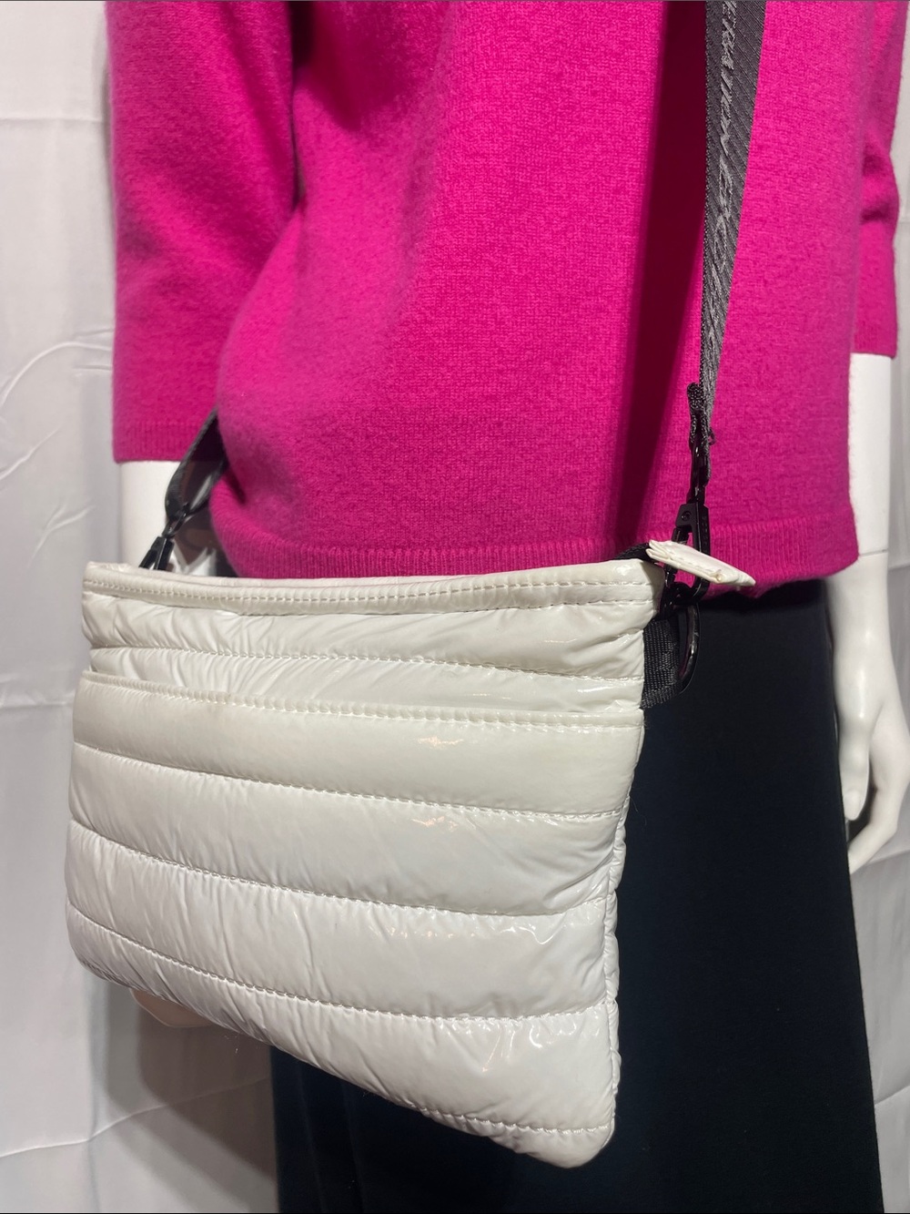 BCBGeneration White Puffer Crossbody